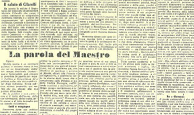Protagonisti i Comitati di liberazione nazionale e il sindacato libero. Siamo a Bari nel gennaio 1944.