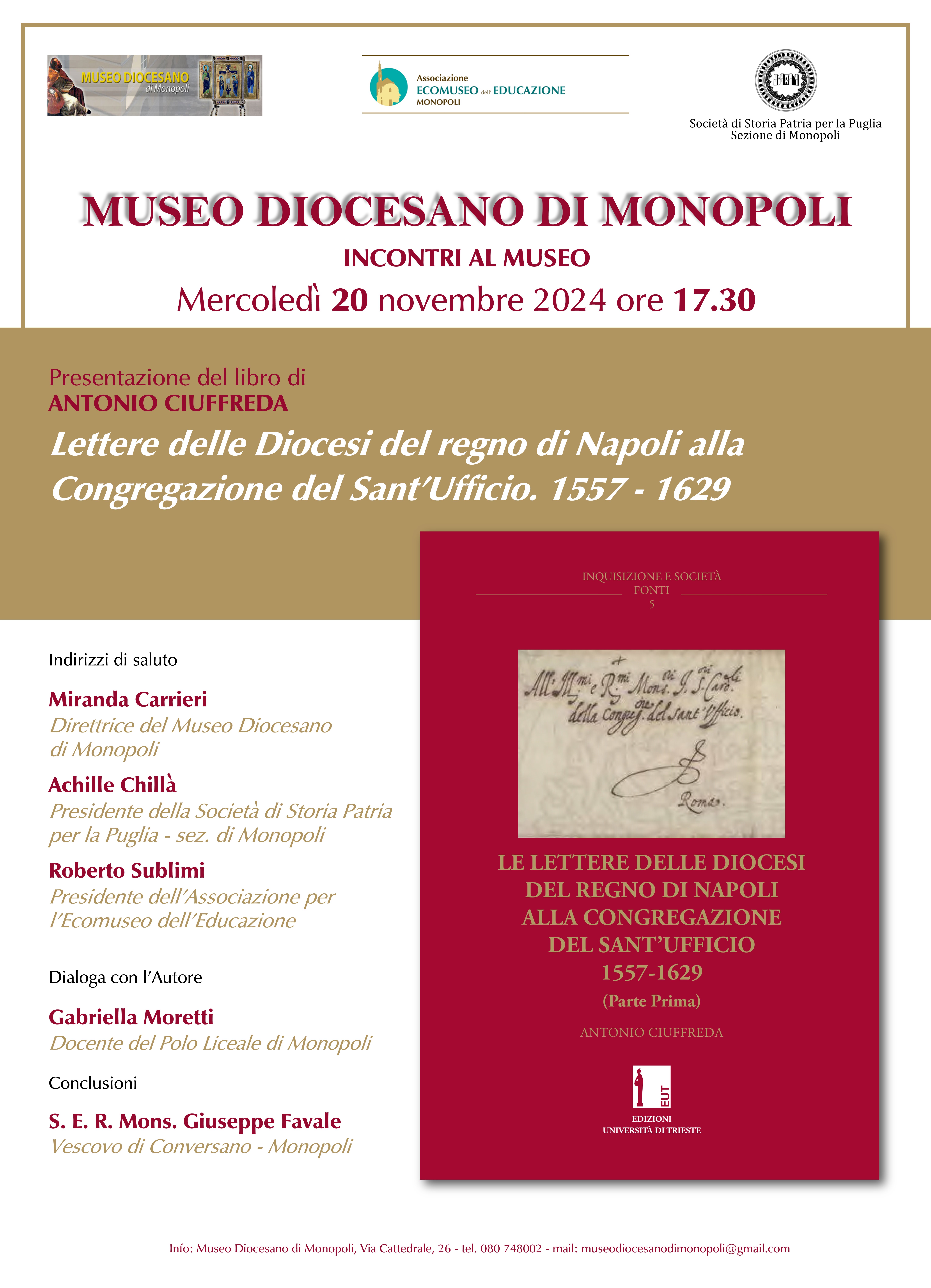 Lettere delle Diocesi del Regno di Napoli alla Congregazione del Sant’Ufficio. 1557-1629